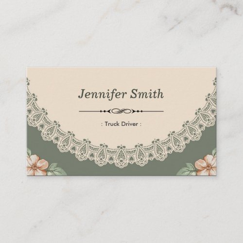 Vintage Chic Floral Business Card Template