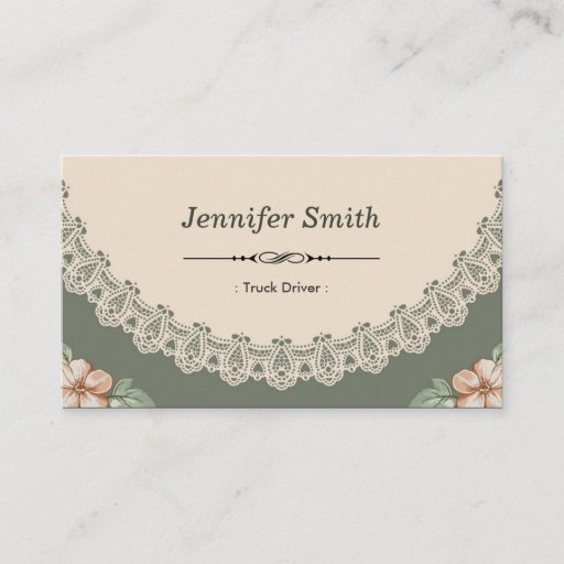 Customizable Vintage Chic Floral Business Card Template