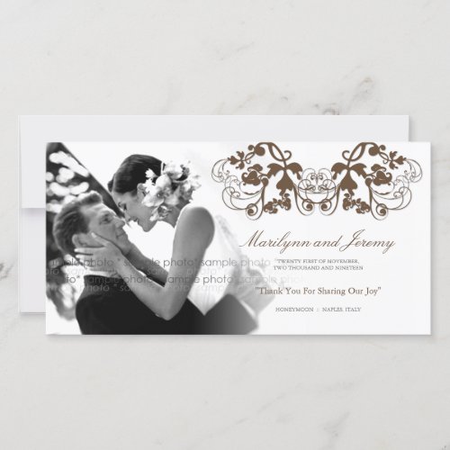 Vintage Chic Floral Flourish Wedding Thank You