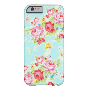Vintage chic floral roses blue rose flowers shabby barely there iPhone 6 case