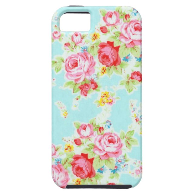 Vintage chic floral roses blue rose flowers shabby Case-Mate iPhone case (Back)