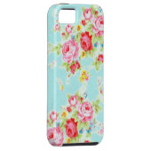 Vintage chic floral roses blue rose flowers shabby Case-Mate iPhone case (Back/Right)