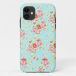 Vintage Chic Floral Roses Blue Shabby Rose Flowers Iphone 11 Case at Zazzle