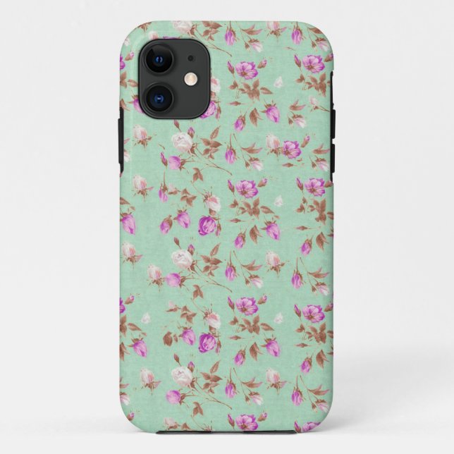 Vintage chic floral roses shabby rose flowers Case-Mate iPhone case (Back)
