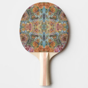 Vintage Chic Flower Garden Watercolor Painting  Ping Pong Paddle