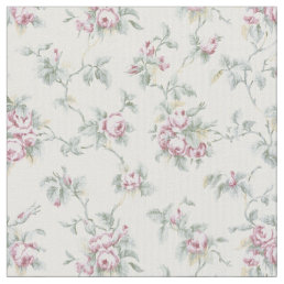 Vintage Chic French Roses and Stripes Fabric
