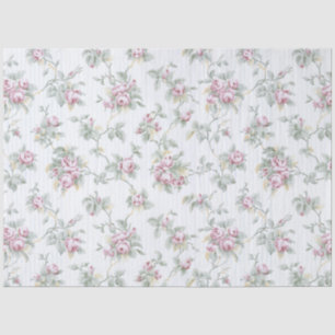 Vintage Chic French Roses and Stripes Tissue Paper