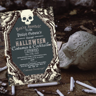 Vintage Chic Gothic Dark Halloween Costume Party Invitation