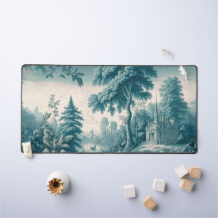 Vintage Chic Green French Toile de Jouy Desk Mat