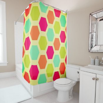 Vintage Chic Hexagon Shower Curtain by jetglo at Zazzle
