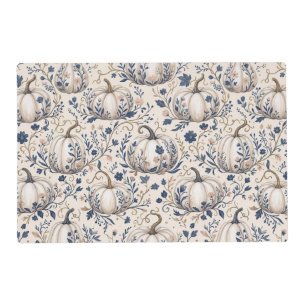 Vintage Chic Ivory Pumpkin Chinoiserie Floral Placemat