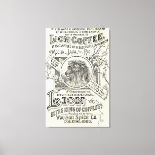 Vintage Chic Lion Coffee Advertisement Cafe Decor