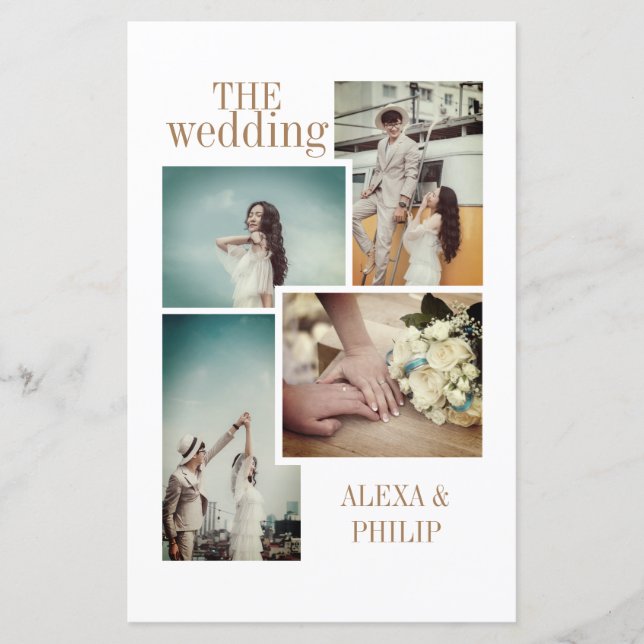 Vintage Chic Photo Wedding menu (Front)