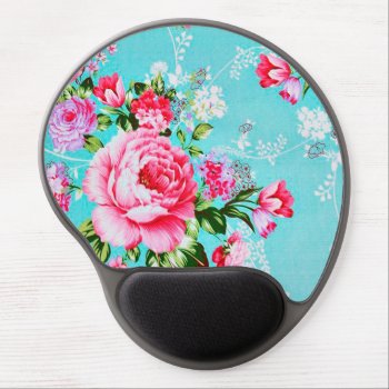 Vintage Chic Pink Floral Gel Mouse Pad by celebrateitgifts at Zazzle