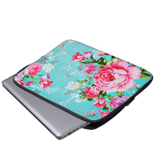 Vintage Chic Pink Floral Laptop Sleeve Zazzle