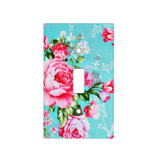 Vintage Chic Pink Flowers Floral Light Switch Cover