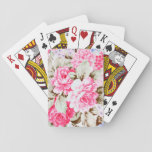 Vintage Chic Pink Flowers Floral Playing Cards at Zazzle