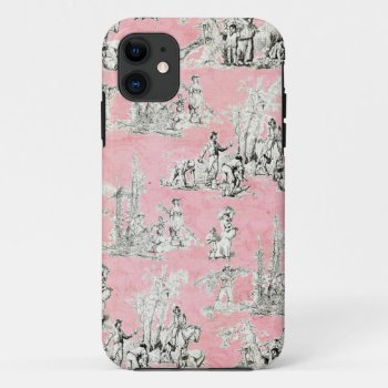 Vintage Chic Pink Toile Floral Iphone 5 5s Iphone 11 Case by celebrateitgifts at Zazzle