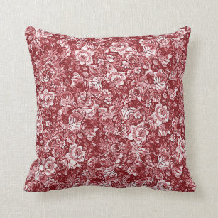 Red Toile Pillows Decorative Throw Pillows Zazzle