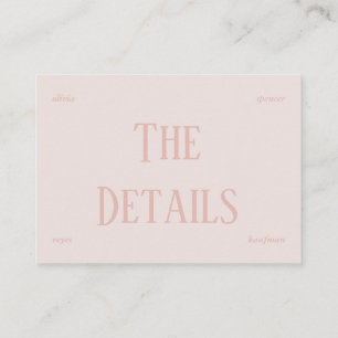 Vintage Chic Romantic Old Money Wedding Details Enclosure Card