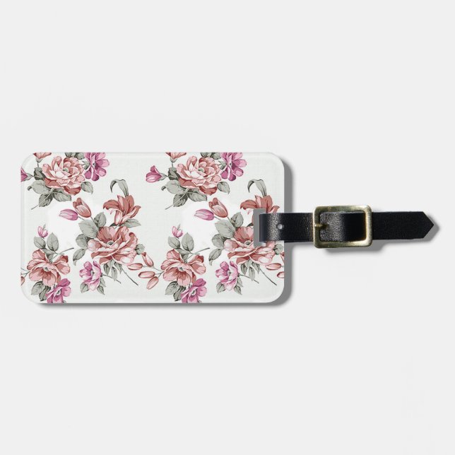 Vintage Chic  Shabby Girly Flowers Luggage Tag (Front Horizontal)
