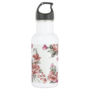 Vintage Chic Shabby Girly Flowers Water Bottle