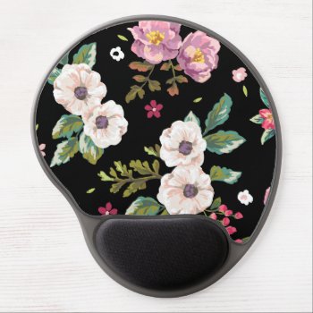 Vintage Chic Tropical Hibiscus Floral Gel Mouse Pad by celebrateitgifts at Zazzle