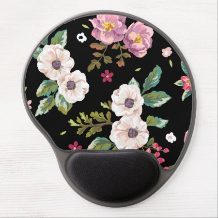 Vintage Chic Tropical Hibiscus Floral Gel Mouse Pad