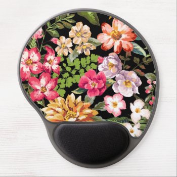Vintage Chic Tropical Hibiscus Floral Gel Mouse Pad by celebrateitgifts at Zazzle