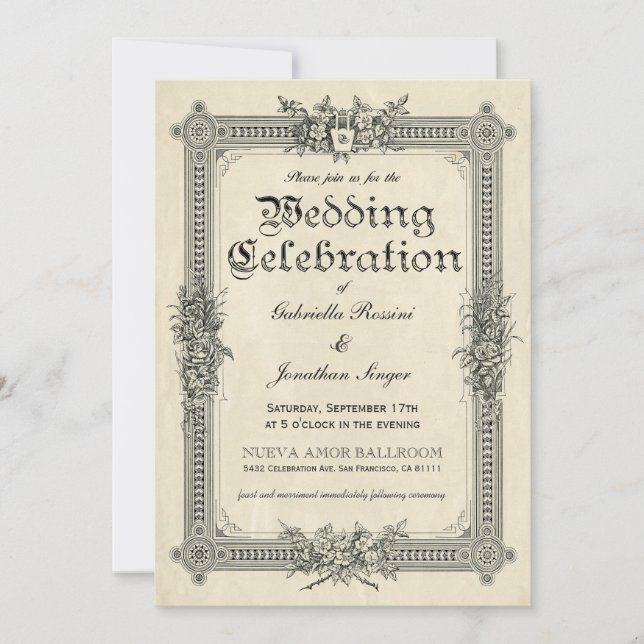Vintage Chic Wedding Invitations 1 A (Front)