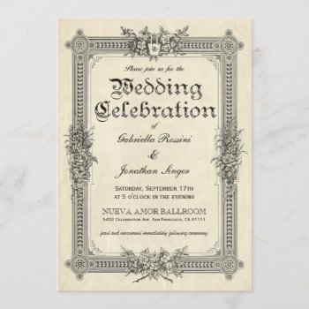 Vintage Chic Wedding Invitations 1 A by Anything_Goes at Zazzle