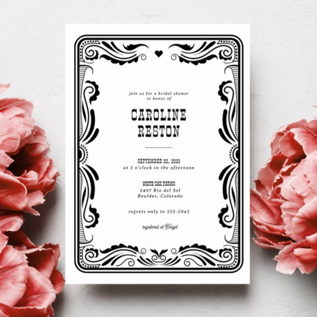 Vintage Chic Western Cowgirl Country Bridal Shower Invitation (Creator Uploaded)