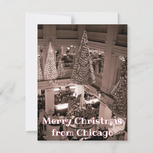 VINTAGE CHICAGO CHRISTMAS Marshall Fields Holiday Card