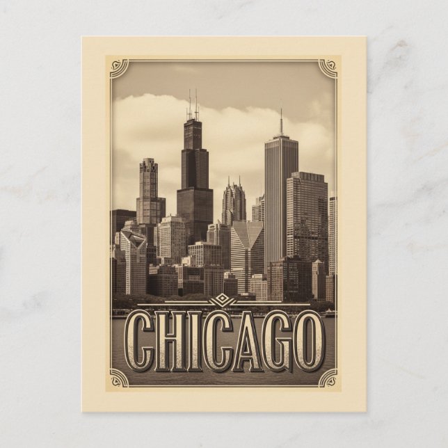 vintage chicago city postcard (Front)