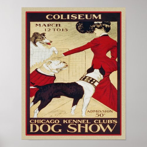 Vintage Chicago Dog Show Ad Poster