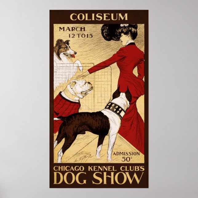 Vintage Chicago Dog Show Advertisement Poster (Front)