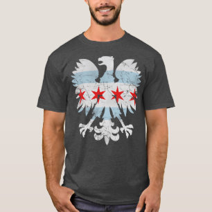 Vintage Chicago Flag Polish Eagle Heritage T-Shirt