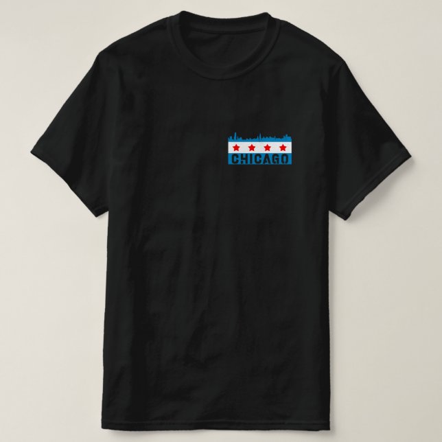 Vintage Chicago Flag Skyline T-Shirt (Design Front)