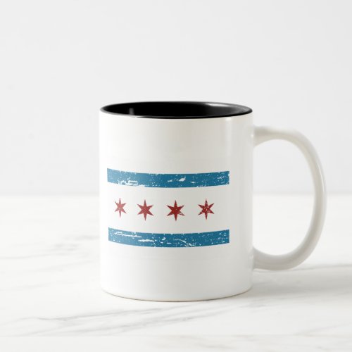 Vintage CHICAGO Flag Two_Tone Coffee Mug
