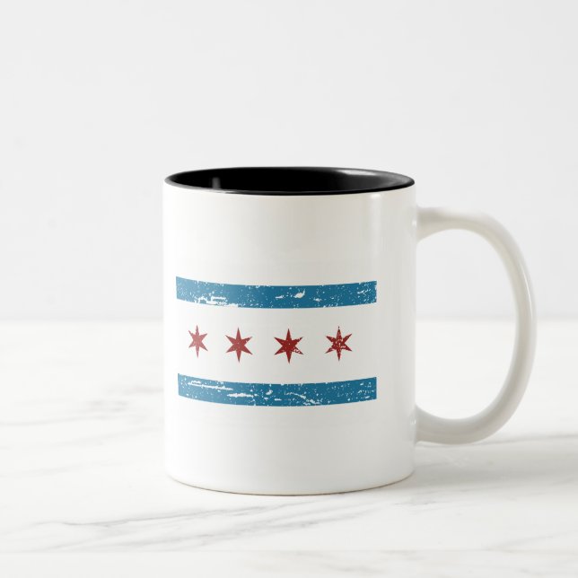 Vintage CHICAGO Flag Two-Tone Coffee Mug (Right)