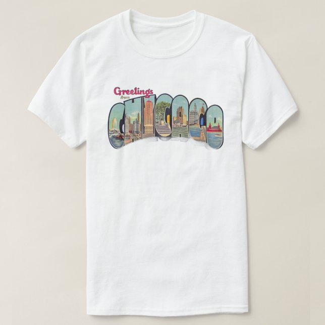 Vintage Chicago Greetings T Shirt (Design Front)