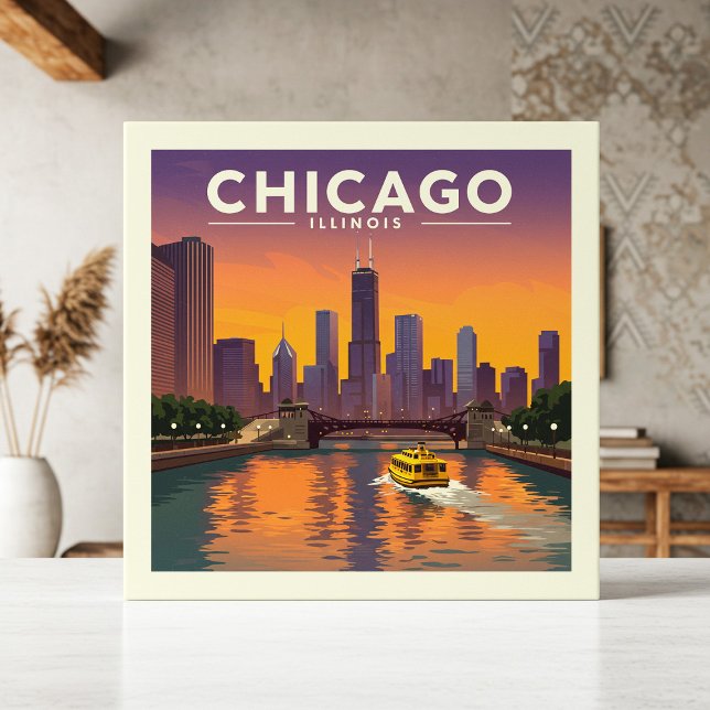  Vintage Chicago Illinois Ceramic Tile (Creator Uploaded)
