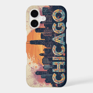 Vintage Chicago Illinois City Skyline Retro Travel iPhone 17 Case