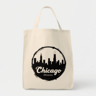 Vintage Chicago Illinois City Skyline Retro Travel Tote Bag