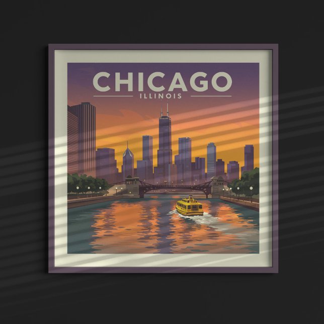 Vintage Chicago Illinois Poster (Creator Uploaded)