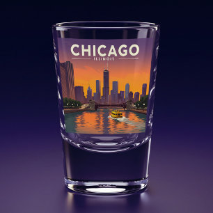 Vintage Chicago Illinois Shot Glass