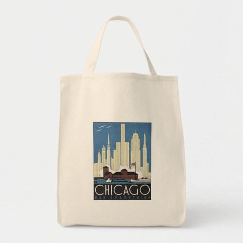 Vintage Chicago Illinois Tote Bag