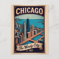 Vintage Chicago Illinois Windy City Retro Travel