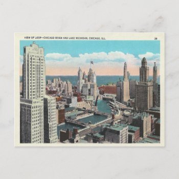 Vintage Chicago Loop Skyline Postcard by thedustyattic at Zazzle