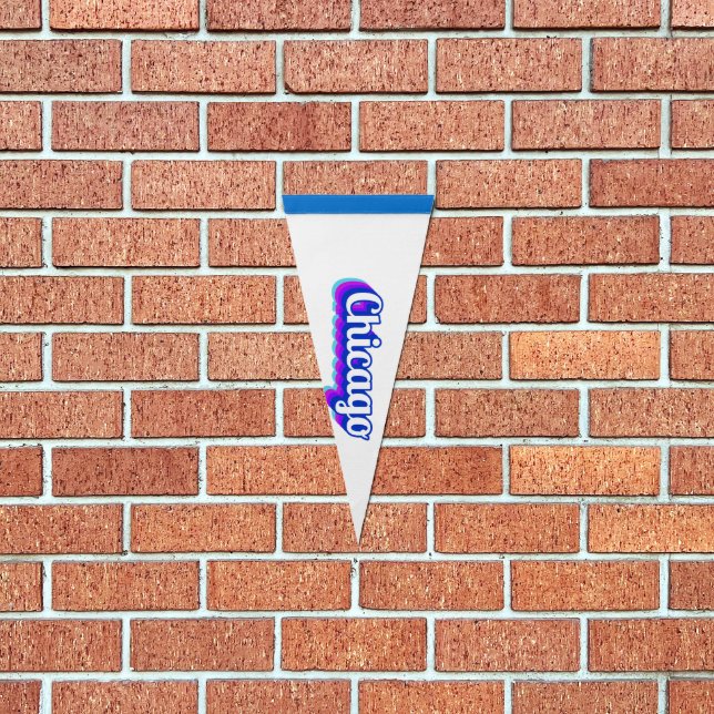 Vintage Chicago  Pennant Flag (Front)